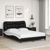 vidaXL Bedframe zonder matras "Hvar" kunstleer zwart en wit 140x190 cm