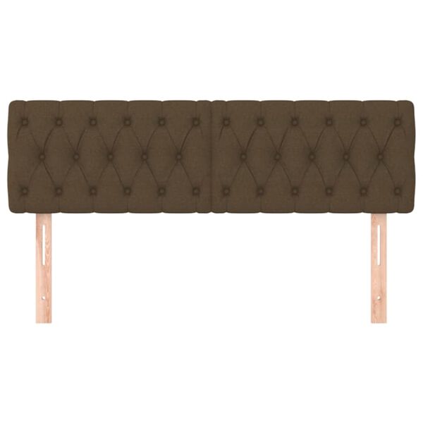 vidaXL Hoofdborden 2 st 72x7x78/88 cm stof donkerbruin