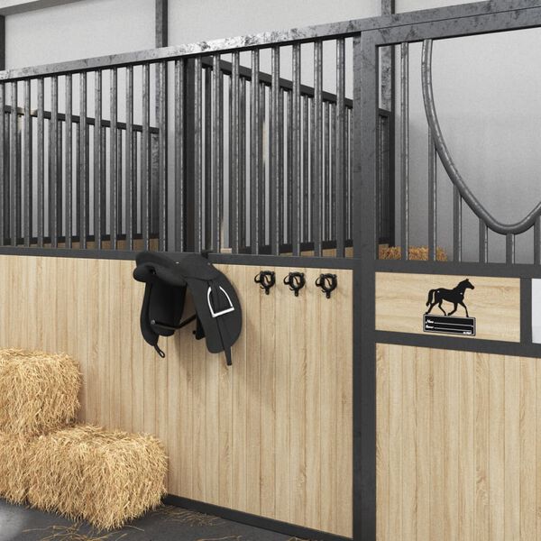 vidaXL Hoofdstelhouders 3 st wandgemonteerd ijzer zwart