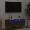 vidaXL Tv-meubel met LED-verlichting 75x35,5x25 cm bruin eikenkleur