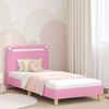 vidaXL Bedframe voor kinderen met hoofdbord Roze 90 x 200 cm Stof