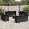 vidaXL 13-delige Loungeset met kussens poly rattan zwart
