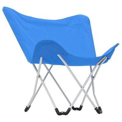 vidaXL Vlinderstoelen inklapbaar blauw 2 st