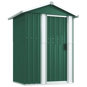vidaXL Tuinschuur 126x97,5x177 cm gegalvaniseerd staal groen
