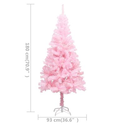 vidaXL Kunstkerstboom met verlichting en standaard 180 cm PVC roze