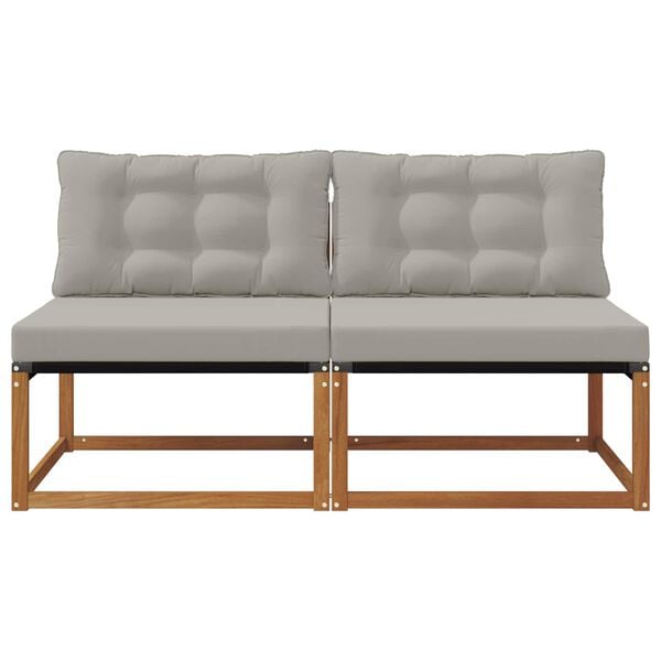 vidaXL 2 Stuk Buiten Midden Sofa Massief Acaciahout Naturel