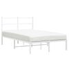 vidaXL Bedframe met hoofdbord metaal wit 120x200 cm