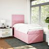 vidaXL Boxspring met matras fluweel roze 90x190 cm