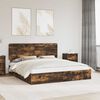 vidaXL Opslag bed met lade Gerookt eiken 180 x 200 cm Bewerkt hout
