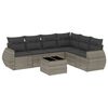 vidaXL 7-delige Loungeset met kussens poly rattan grijs