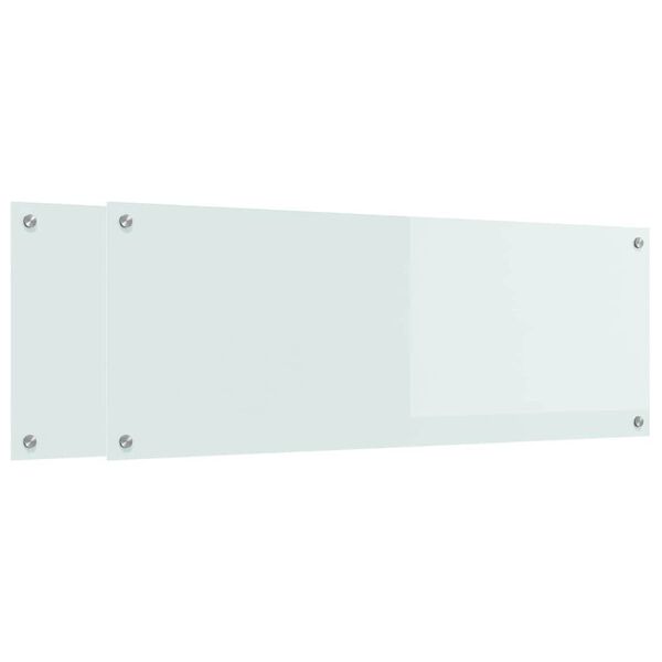 vidaXL Keukenachterwand 2 pcs Wit 110 x 40 cm gehard glas