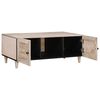 vidaXL Salontafel met plank Beige 100 x 54 x 40 cm Massief acaciahout