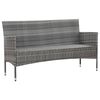 vidaXL 2-delige Loungeset met kussen poly rattan grijs