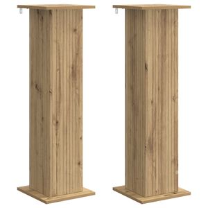 vidaXL Plantenstandaard 2 pcs Artisanaal eiken 30,5 x 30 x 100,5 cm