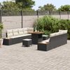 vidaXL Tuinbankenset 11 pcs Zwart poly rattan