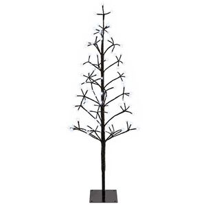 vidaXL LED-kerstboom met lichtsnoer Zwart 18 x 18 x 120 cm Staal
