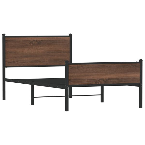 vidaXL Bedframe zonder matras metaal bruin eikenkleurig 107x203 cm