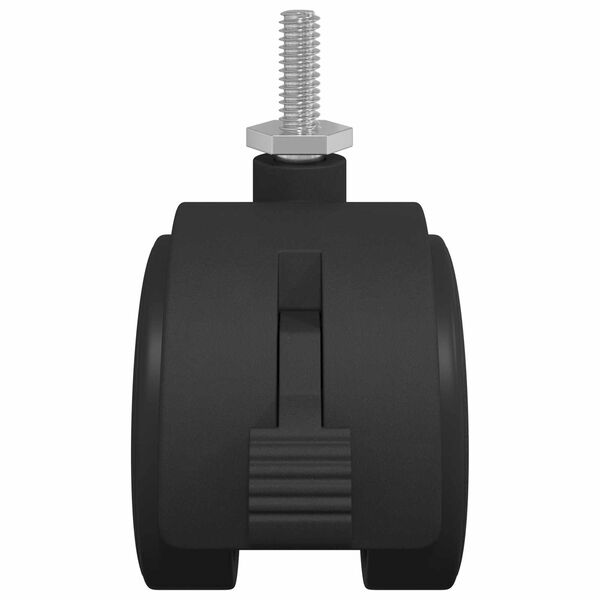 vidaXL Caster 2 pcs Zwart en Zilver 40,1 x 40,1 x 37,8 mm Ijzer en PP