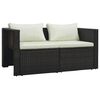 vidaXL 6-delige Loungeset met kussens poly rattan bruin