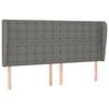 vidaXL Hoofdbord met randen 183x23x118/128 cm stof donkergrijs