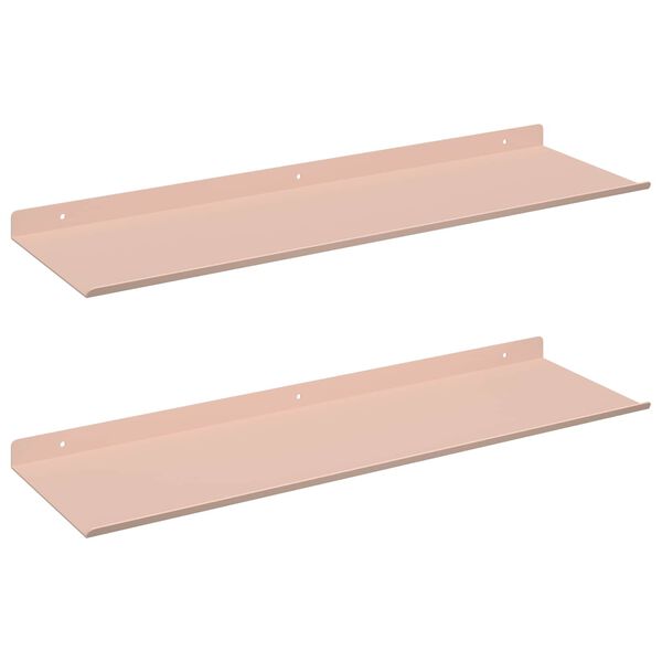 vidaXL Drijvende plank 2 pcs Roze 60 x 18 x 2,5 cm Staal