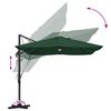 vidaXL Cantilever Roma parasol Groen en Zwart 352 x 251 x 265 cm