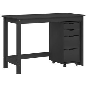 vidaXL Bureau en rollende kast set MOSS 2 pcs Zwart