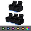vidaXL LED-stoel set 2+3-zits kunstleer zwart