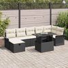 vidaXL Tuin Sofa Set met kussen met opslag 8 pcs Zwart Poly riet