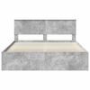 vidaXL Bedframe met hoofdeinde Beton 160 x 200 cm Massief grenenhout