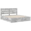 vidaXL Bedframe met lade Beton Grijs 200 x 200 cm Ingenieurshout