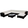 vidaXL 8-delige Loungeset met kussens poly rattan bruin