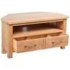 vidaXL Tv-meubel met lade 88x42x46 cm massief eikenhout