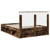 vidaXL Bedframe Gerookt eiken 135 x 190 cm Massief grenenhout