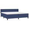vidaXL Boxspring met matras stof blauw 200x200 cm