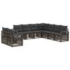 vidaXL Tuinbankenset 9 st 9-zits Grijs poly rattan
