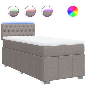 vidaXL Boxspring met matras stof taupe 80x200 cm