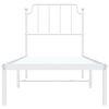 vidaXL Bedframe met hoofdbord zonder matras metaal wit 75x190 cm