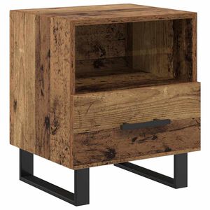 vidaXL Nachtkastje met lade Oudhout 40 x 35 x 47,5 cm Bewerkt hout
