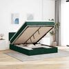 vidaXL Ottoman bed met matras 140x200cm fluweel donkergroen