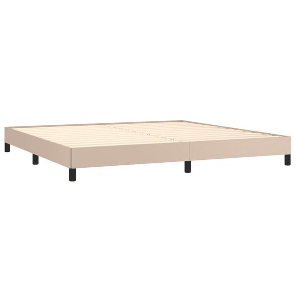 vidaXL Boxspring met matras kunstleer cappuccinokleurig 200x200 cm