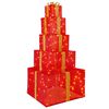 vidaXL Kerst led-cadeaudozen stapel 250 LED's Warmwit 56 x 56 x 120 cm