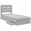 vidaXL Bedframe met lade Grijs Sonoma 100 x 200 cm Ingenieurshout