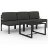 vidaXL 4-delige Loungeset met kussens aluminium antracietkleurig