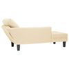 vidaXL Chaise longue met kussen corduroy stof cr&egrave;mekleurig