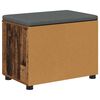 vidaXL Halbank met kussen met opslag Oudhout 60 x 38 x 46 cm