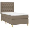 vidaXL Boxspring met matras stof taupe 80x200 cm