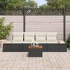 vidaXL Tuin Sofa Set met kussen met opslag 5 pcs Zwart Poly riet