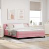 vidaXL Boxspringbed met matras Roze 200 x 180 cm Fluweel