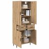 vidaXL Hoge kast met lade 2 pcs Artisan Eiken Geengineerd Hout en Glas
